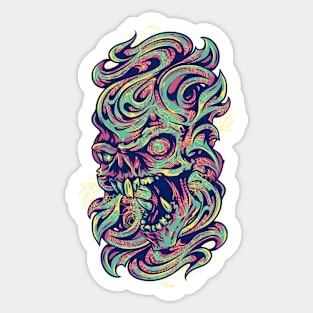 demon skull Sticker